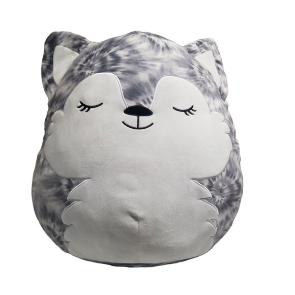 Squishmallows Heidi the Husky 16" Extra Large Plush Grey Tie Dye Gray Dog Wolf - Picture 1 of 16